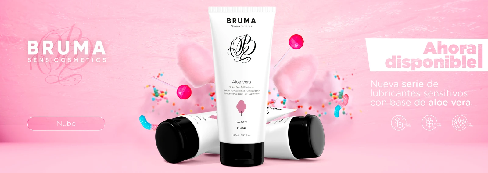 Lubricante con sabor chicle Bruma Aloe Vera Nube 100 ml