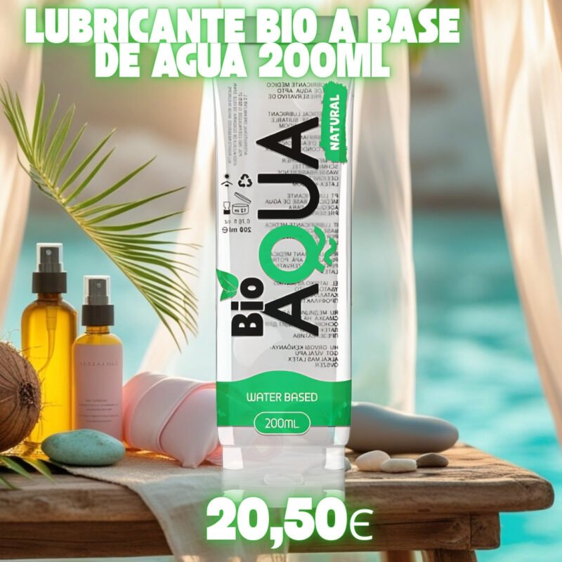 Lubricante natural BioAqua 200ml a base de agua con ingredientes ecológicos