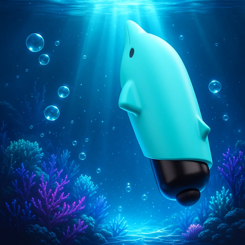 Bala vibradora delfín azul – mini vibrador con funda de silicona resistente al agua