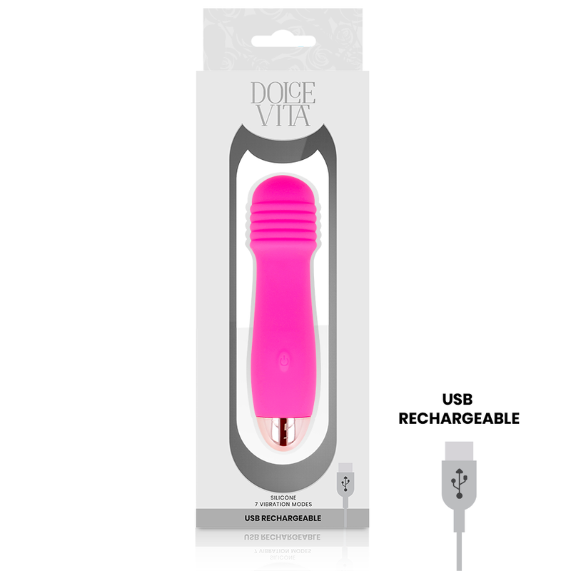 DOLCE VITA - VIBRADOR RECARGABLE THREE ROSA 7 VELOCIDADES - Imagen 3