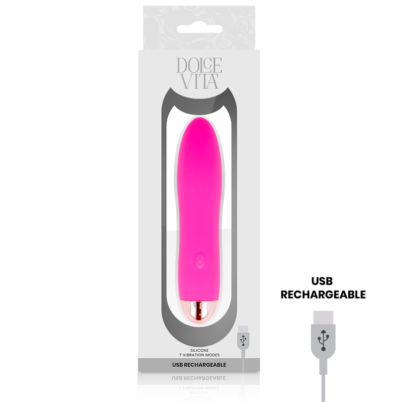 DOLCE VITA - VIBRADOR RECARGABLE FOUR ROSA 7 VELOCIDADES - Imagen 3