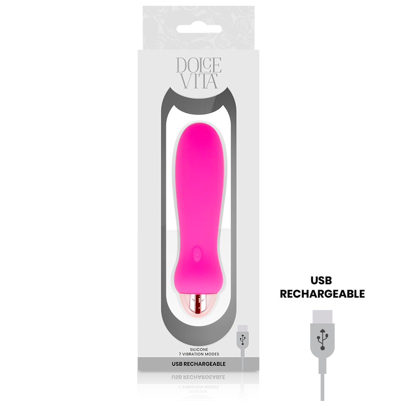 DOLCE VITA - VIBRADOR RECARGABLE FIVE ROSA 7 VELOCIDADES - Imagen 3