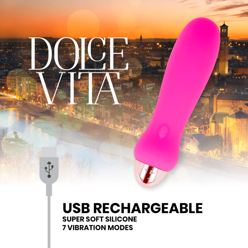 DOLCE VITA - VIBRADOR RECARGABLE FIVE ROSA 7 VELOCIDADES - Imagen 4