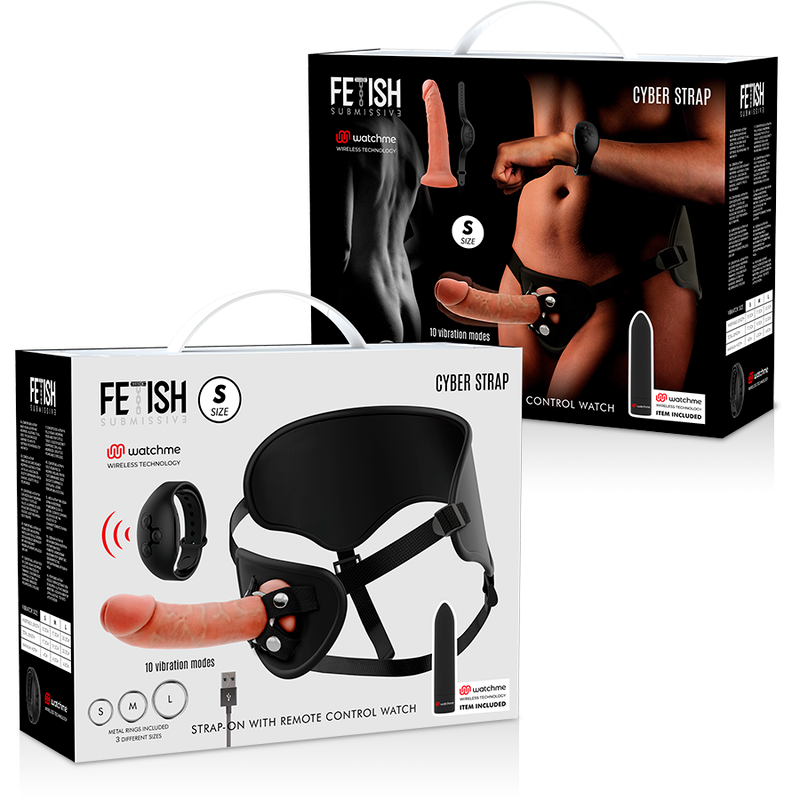 FETISH SUBMISSIVE CYBER STRAP - ARNÉS CON DILDO Y BALA CONTROL REMOTO TECNOLOGÍA WATCHME S - Imagen 14