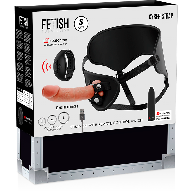 FETISH SUBMISSIVE CYBER STRAP - ARNÉS CON DILDO Y BALA CONTROL REMOTO TECNOLOGÍA WATCHME S - Imagen 15