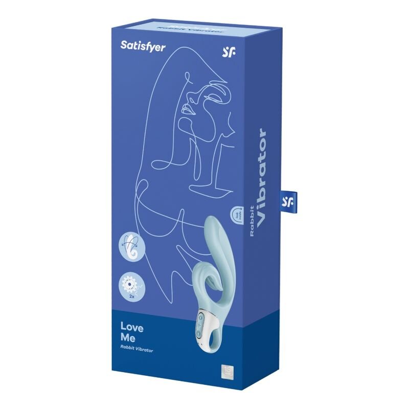 SATISFYER - LOVE ME VIBRADOR RABBIT AZUL - Imagen 5