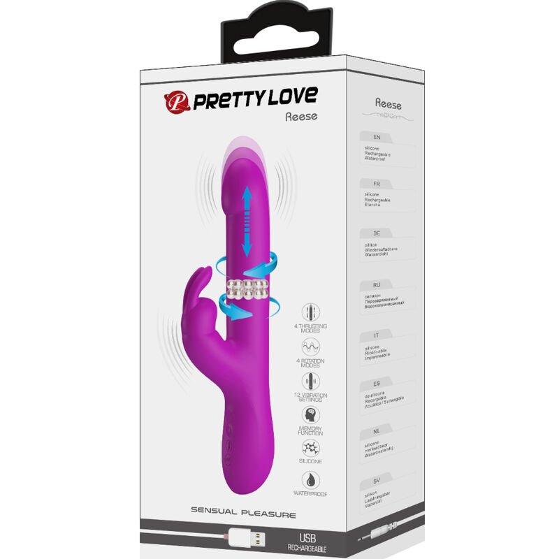 PRETTY LOVE - REESE VIBRADOR CON ROTACIÓN MORADO - Imagen 10