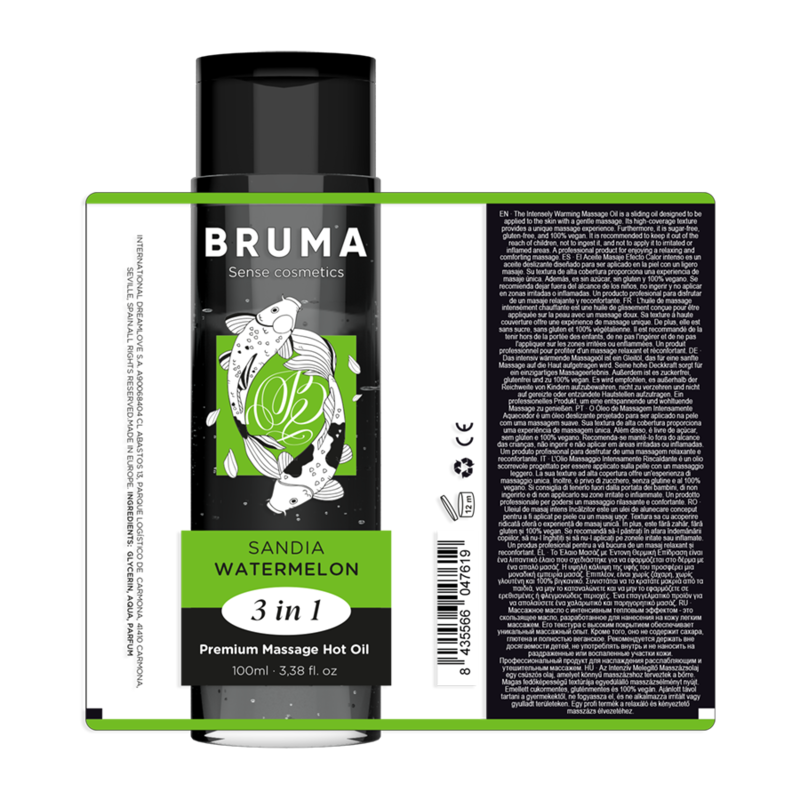 BRUMA - ACEITE DE MASAJE PREMIUM EFECTO CALOR SABOR SANDÍA 3 EN 1 - 100 ML - Imagen 6