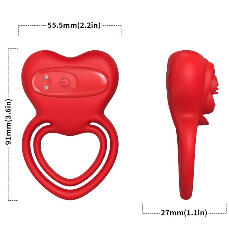 ARMONY - ANILLO VIBRADOR CORAZÓN ROJO - Imagen 3