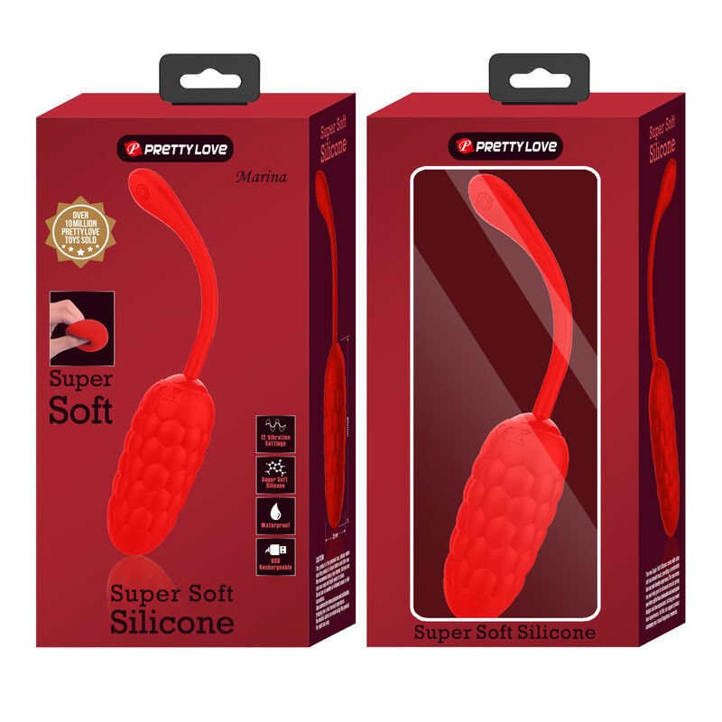 HUEVO VIBRADOR CON TEXTURA MARINA RECARGABLE ROJO - Imagen 9