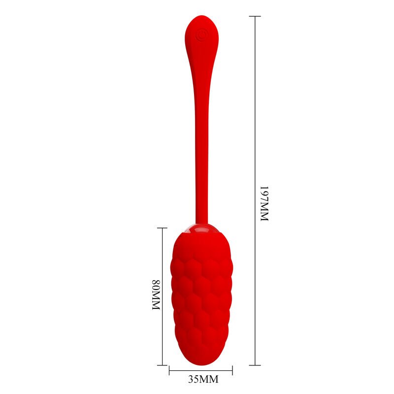 HUEVO VIBRADOR CON TEXTURA MARINA RECARGABLE ROJO - Imagen 6
