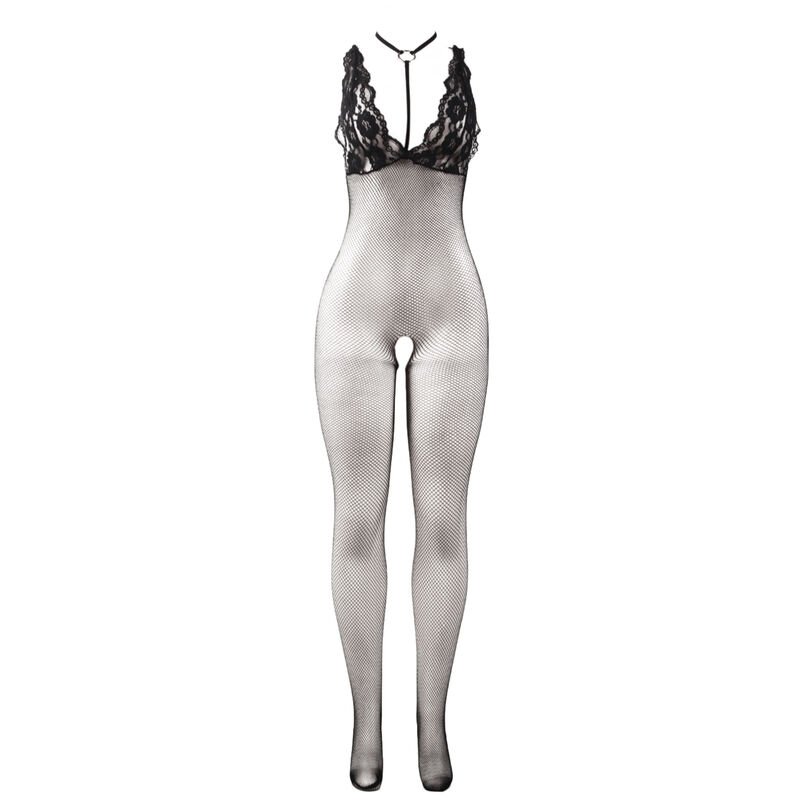 SUBBLIME - 951993 BODYSTOCKING CROTCHLESS DE REJILLA TRANSPARENTE NEGRO TALLA ÚNICA - Imagen 5