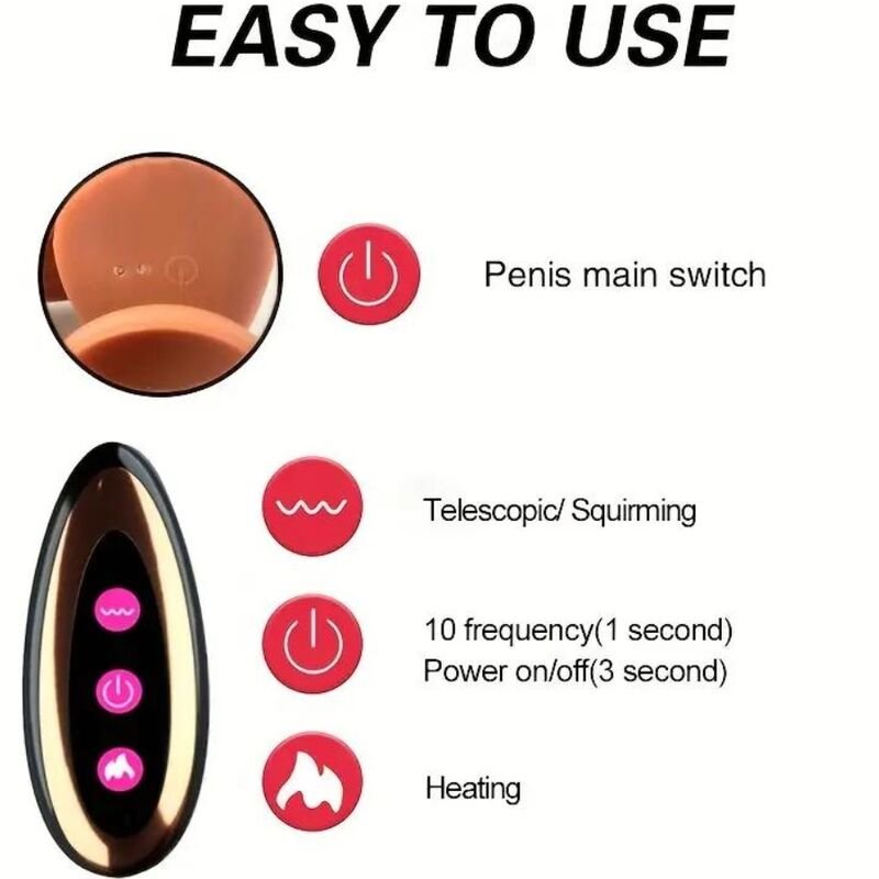 DILDO REALÍSTICO VIBRADOR RECARGABLE - Imagen 8