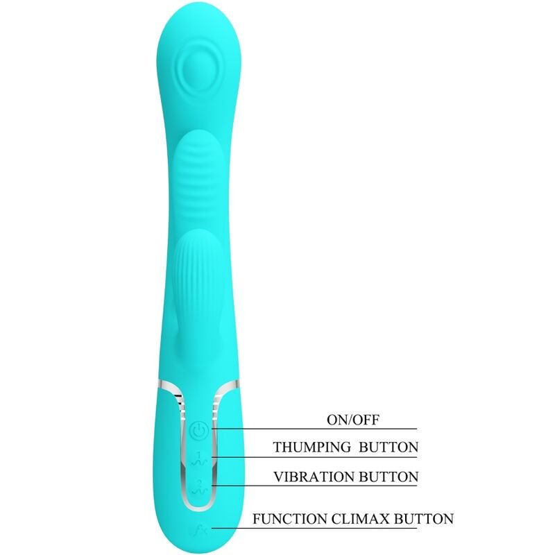 PRETTY LOVE - SHANIA TRIPLE VIBRADOR RABBIT MULTIFUNCIÓN 3 EN 1 - Imagen 8