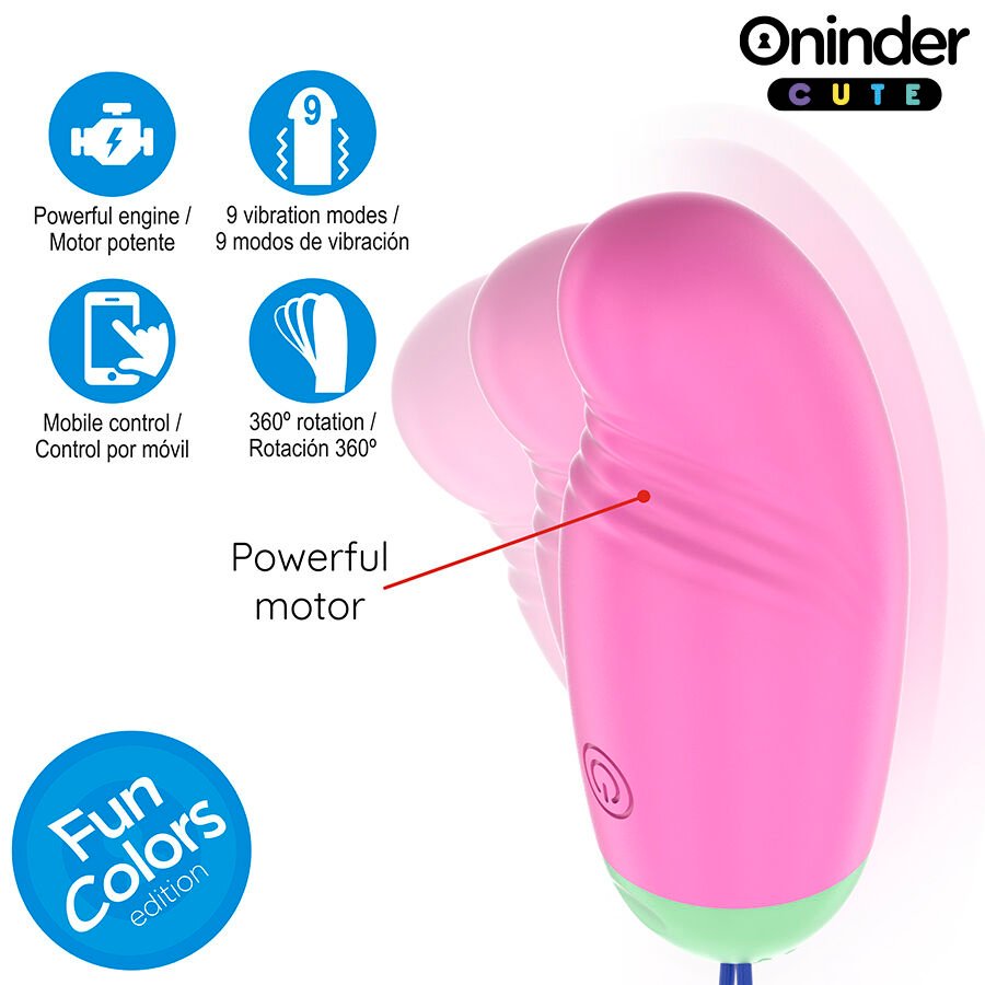 ONINDER CUTE - LOVE PLEASURE HUEVO VIBRO-ROTADOR 360 SILICONA - APP MUNDIAL GRATUITA - Imagen 6
