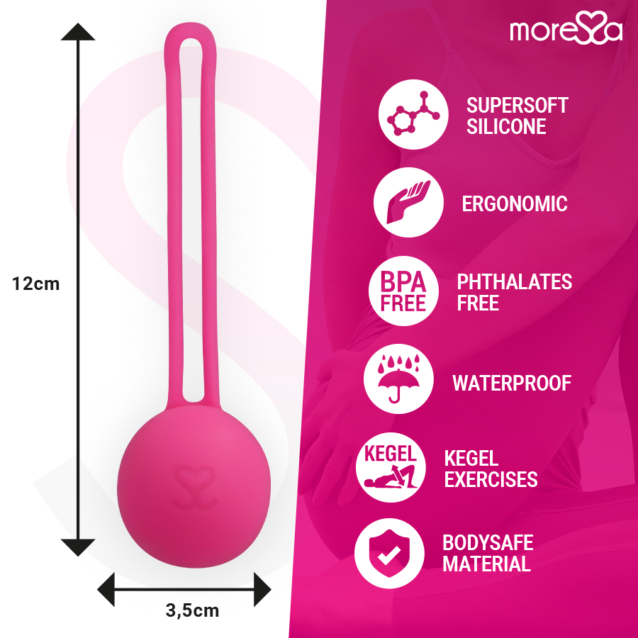 MORESSA - OSIAN ONE ENTRENAMIENTO SUELO PELVICO 51gr PREMIUM SILICONA ROSA - Imagen 4