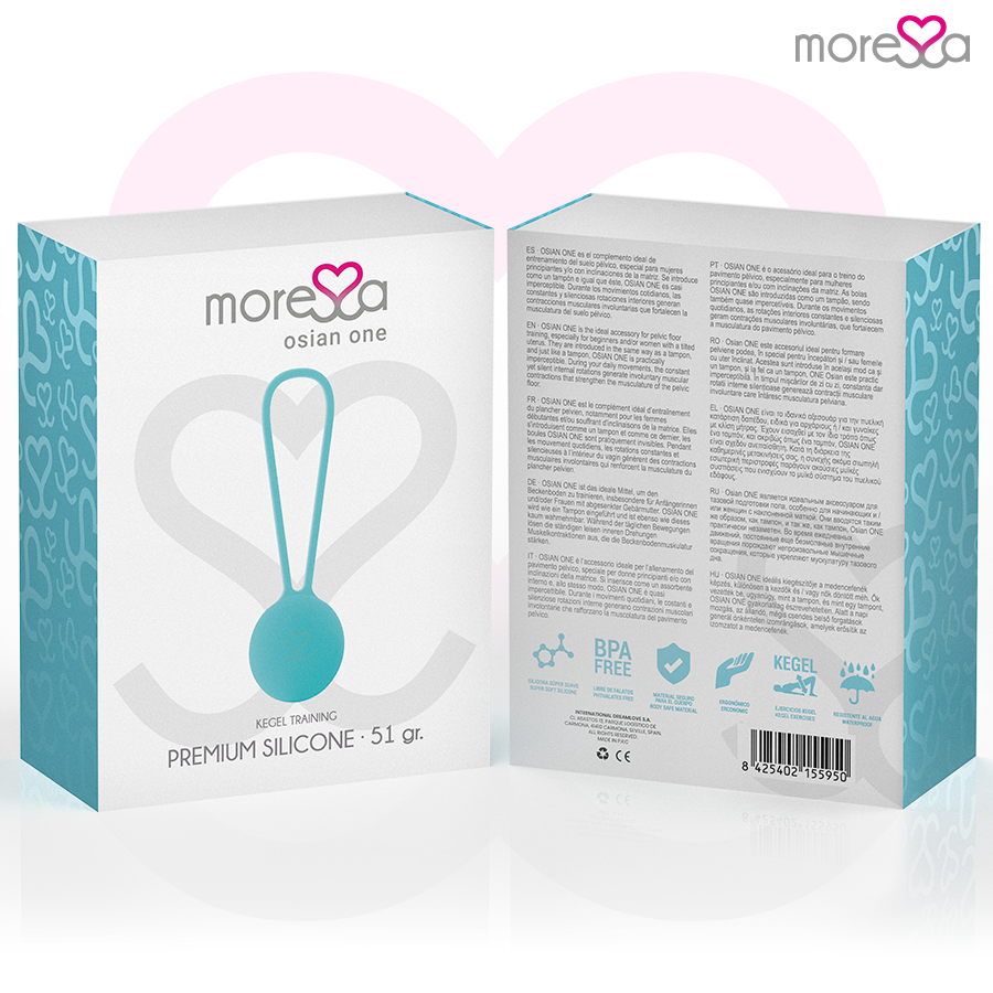 MORESSA - OSIAN ONE ENTRENAMIENTO SUELO PELVICO 51gr PREMIUM SILICONA TURQUESA - Imagen 7