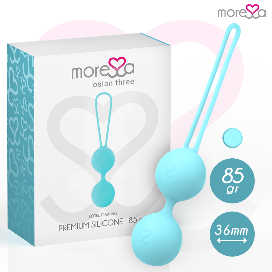 MORESSA - OSIAN THREE ENTRENAMIENTO SUELO PELVICO 85 gr PREMIUM SILICONA TURQUESA