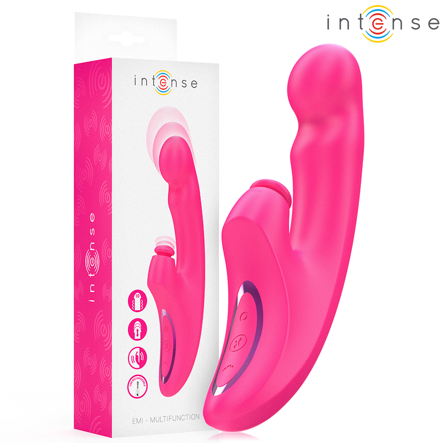 EMI VIBRADOR 13,5 CM MULTIFUNCIÓN 3 EN 1 10 VIBRACIONES ROSA