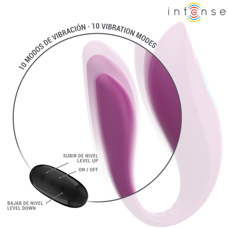 INTENSE - ANNIE ESTIMULADOR VIBRADOR FORMA DE U MORADO CONTROL REMOTO - Imagen 5